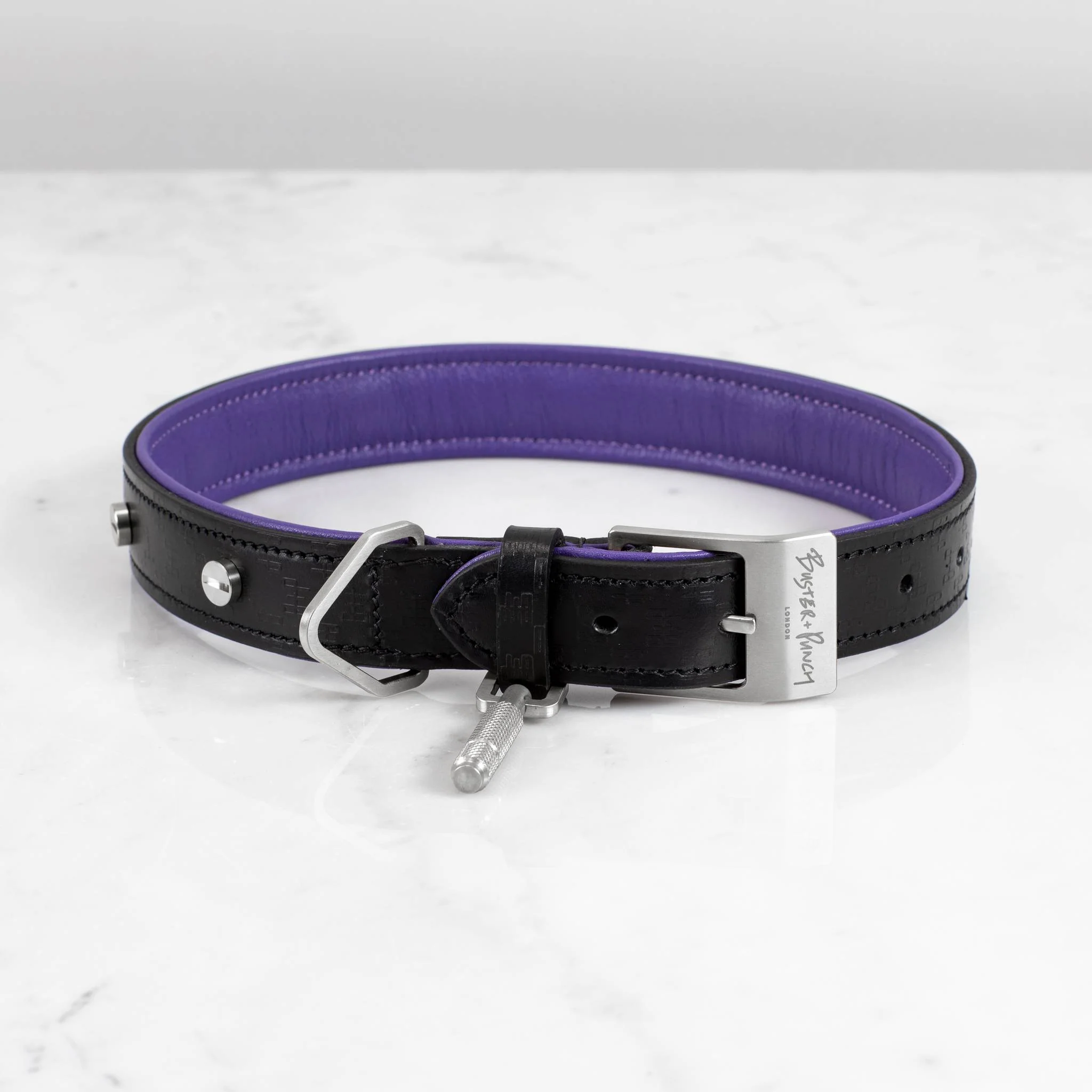 DOG COLLAR / CROSS / BLACK / PURPLE - Image 12