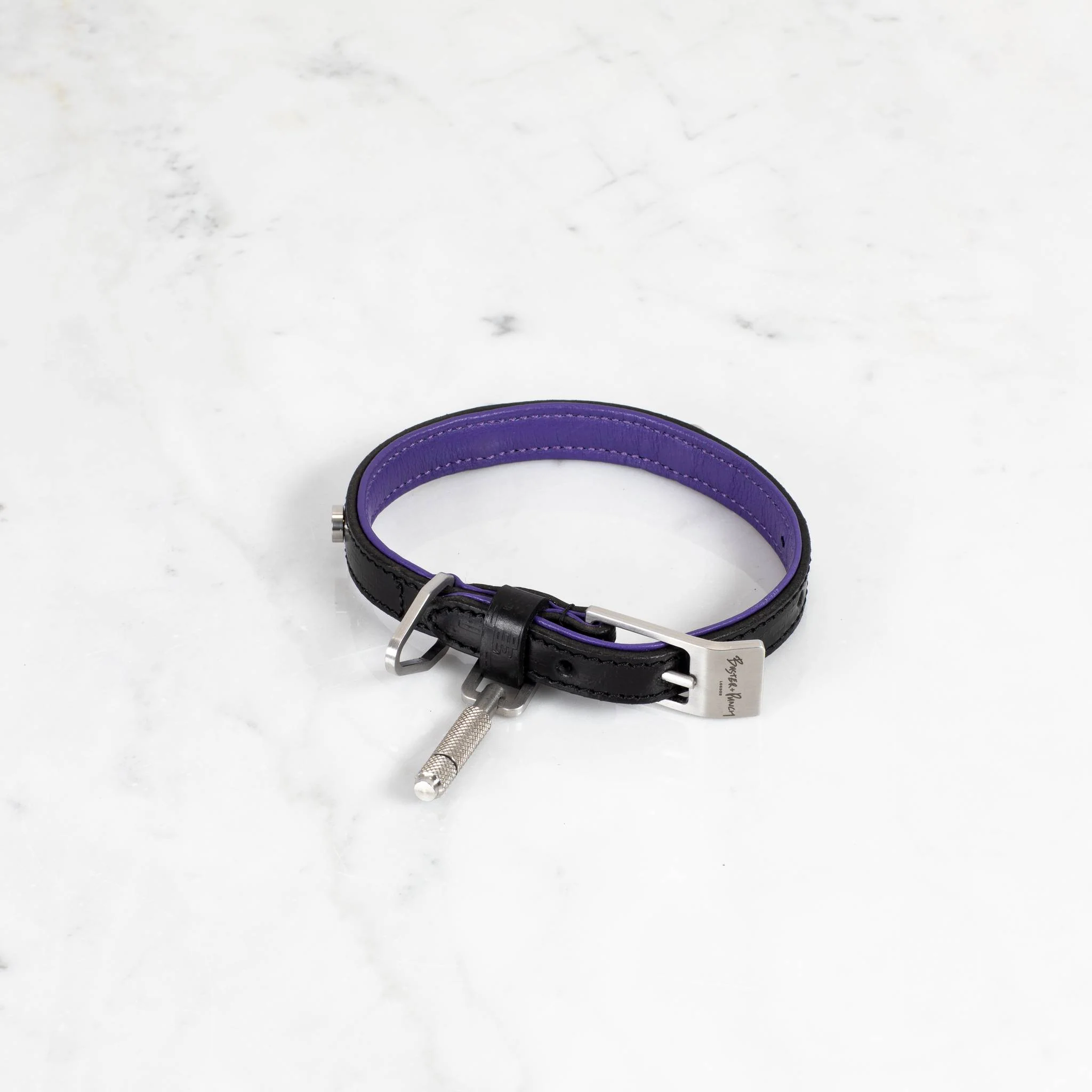 DOG COLLAR / CROSS / BLACK / PURPLE - Image 4
