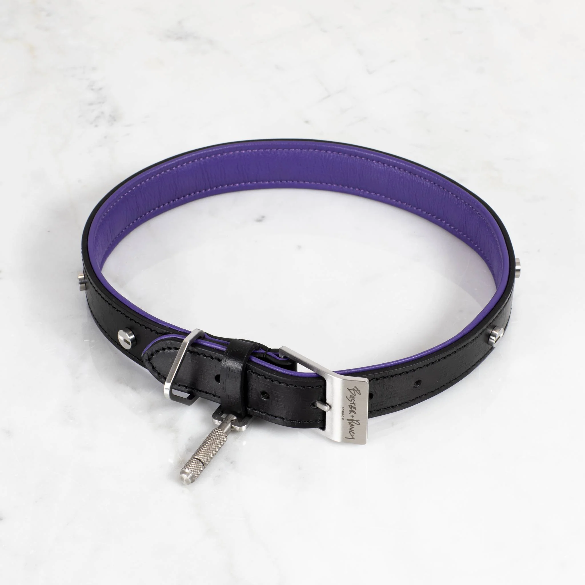 DOG COLLAR / CROSS / BLACK / PURPLE - Image 7