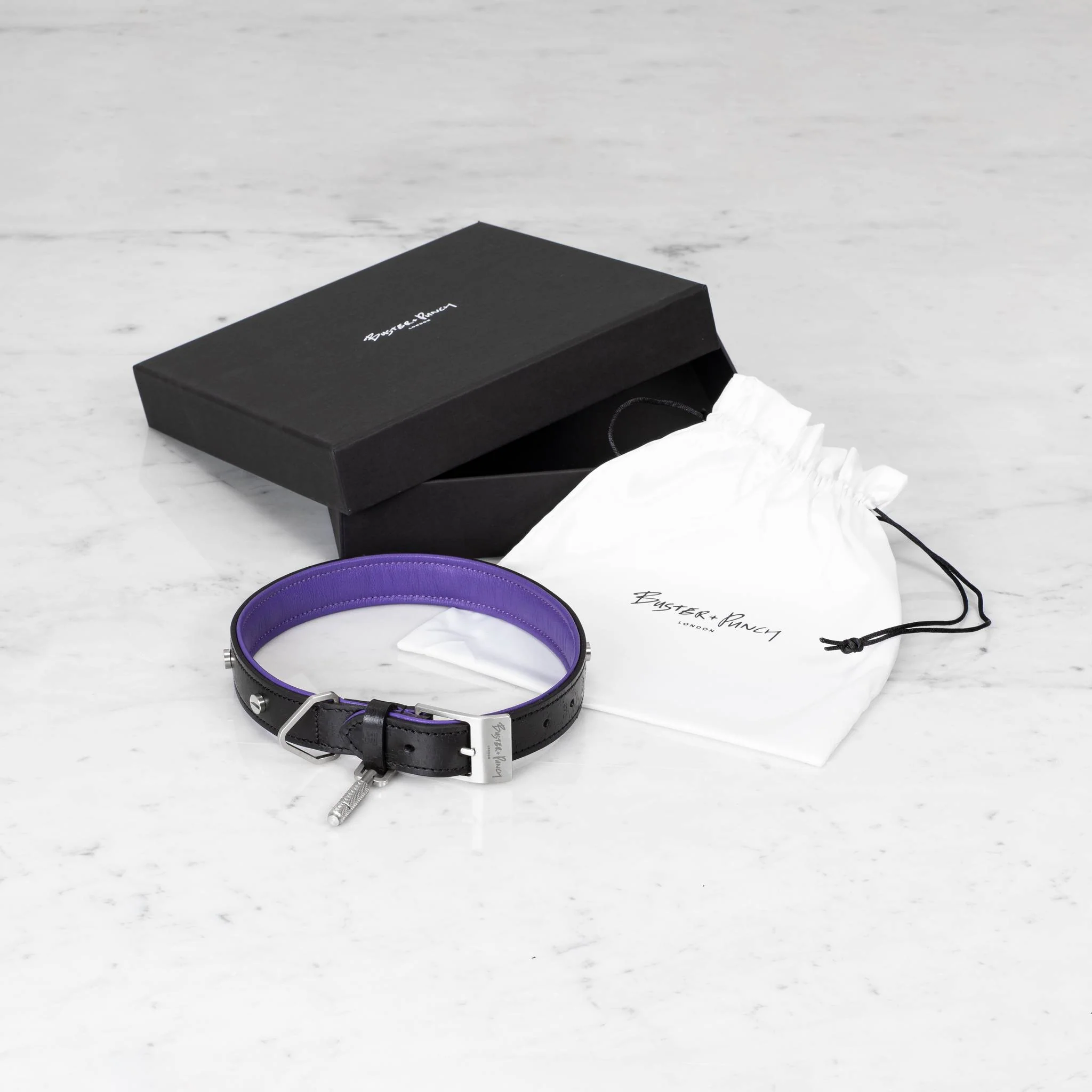 DOG COLLAR / CROSS / BLACK / PURPLE - Image 8
