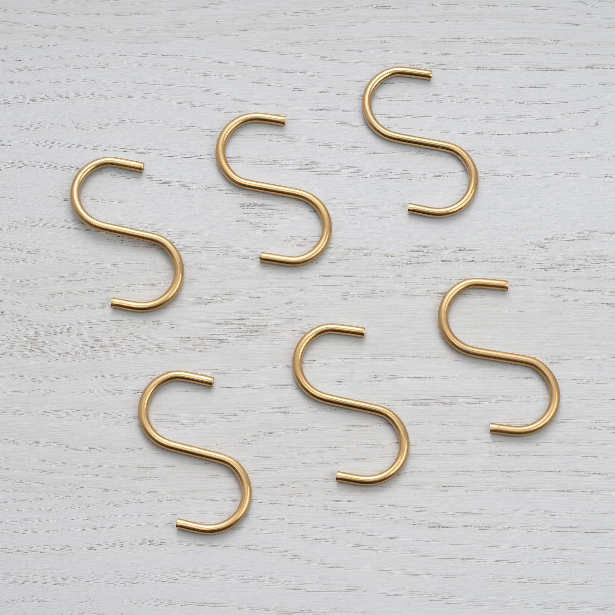 HANGER SHELF / S HOOK / BRASS / SET OF 6